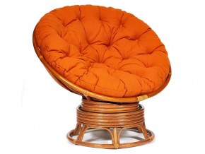 Кресло-качалка Papasan w 23/01 B с подушкой Cognac, ткань Оранжевый в Красноуфимске - krasnoufimsk.magazin-mebel74.ru | фото