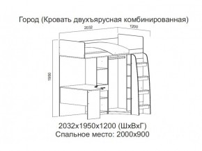 Кровать двухъярусная комбинированная в Красноуфимске - krasnoufimsk.magazin-mebel74.ru | фото