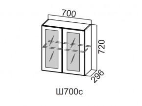 Ш700с/720 Шкаф навесной 700/720 (со стеклом) в Красноуфимске - krasnoufimsk.magazin-mebel74.ru | фото