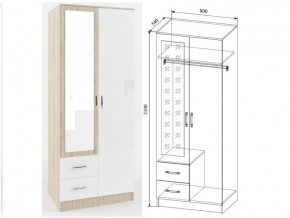 СШК800.3 Шкаф 2х створчатый с зеркалом в Красноуфимске - krasnoufimsk.magazin-mebel74.ru | фото